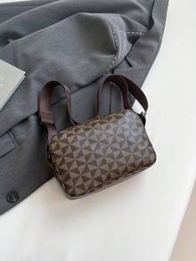 Bolso bandolera deportivo a cuadros casual de moda para hombre, Bolso cuadrado pequeño personalizado de negocios para hombre, Bolsos de lujo con boca de tiburón personalizados de estilo anime