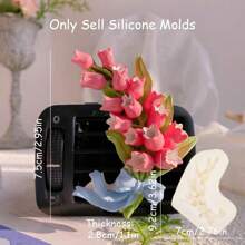 1 pieza Molde de silicona con forma de flor de lirio freesia 3D, moldes hermosos de lirios del valle para decoración DIY con resina y arcilla polimérica, jabón, velas aromáticas, cera de aromaterapia, yeso, gotas, joyería