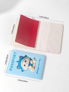 1个哑光PU材质世界地图及字母印花护照夹，固定式设计，护照套，护照钱包，护照包，适合度假、旅行、飞行、返校，男女通用，旅行必备品 - 彩色 - 查看 7