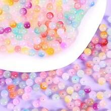 360pcs/480pcs Two-Color Gradient Crystal Imitation Jade Glass Round Beads Beaded Bracelet Making Kit For DIY Bracelets, Necklaces, Earrings, Crafts Beading Kits, Suitable For Beginners (Random Colors)