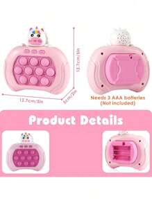 1Pc Generation4 Quick Push Game Console 999 Levels 4 Modes Pop Fidget Toys - Handheld Fast Push Bubble With Instant Sound Feedback, ,Sensory Electronic Whack-A-Mole Game Machine For Anxiety Stress For Teens,Adults,Birthday Gifts