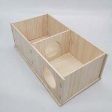 1 件木制仓鼠隐藏迷宫、栖息地小屋和爬梯、小型宠物的藏身之处、易于组装的玩具、仓鼠笼配件 - 彩色 - 查看 6