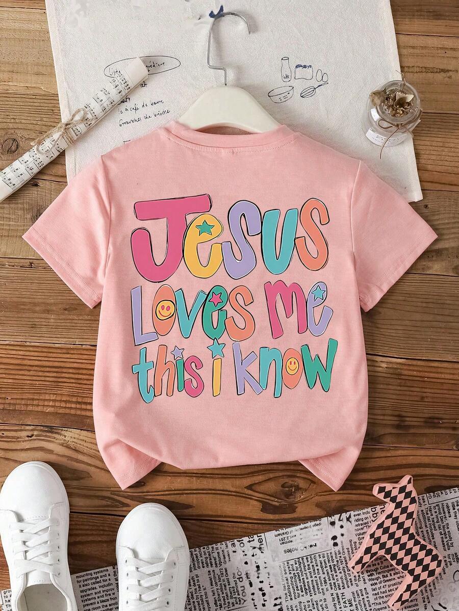 Teen Girl Slogan Print Graphic Tees For Girl Short Sleeve T Shirts,Teen Girl's Summer Tops Crewneck Shirt Blouse - Pink - View 1