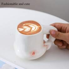 Personalisierte Tasse, Milchtasse, Keramik Wassertasse, Kaffeetasse mit muskulösem Mann, der sich in den Bauch greift, Lustiges Geschenk