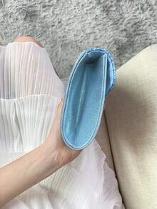 REMANLAND 闪亮、优雅、时尚的蓝色信封手拿包，适合派对、婚礼、晚宴等各种场合，是送给女性的完美礼物。 - 淺藍色 - 查看 4