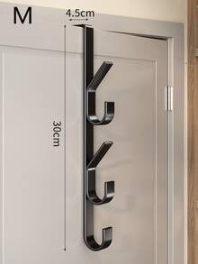 1個門上掛式衣帽架掛鉤，7個掛鉤壁掛式衣物與毛巾架，適用於門上廚房浴室收納，精美房間裝飾，家居裝飾，廚房配件，浴室裝飾，臥室裝飾 - 黑色 - 查看 15