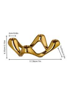 1 Peça Porta-velas de Quatro Orifícios Bege Prateado, adequado para mesas de jantar, salas de estudo, salas de estar e várias ocasiões como um porta-velas decorativo, Casamento