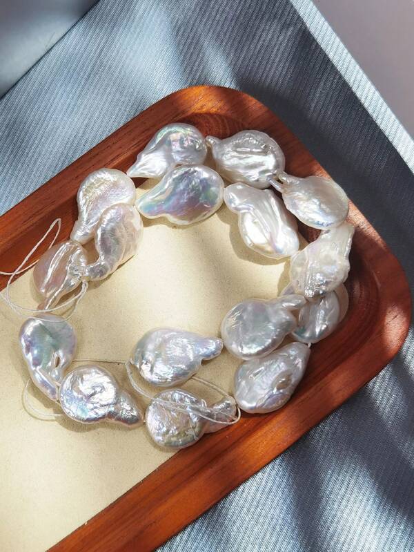 String 38cm Big White Long Tail Cultured Pearls Loose Beads For Necklace Or Bracelet Making