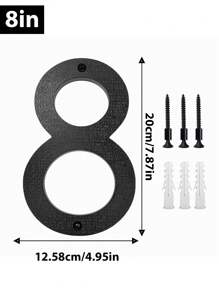 1 paquete 5/8/10pulgadas, números de casa para exteriores, número de habitación flotante moderno, para buzón de exterior, decoración de puerta de pared, garaje y puerta, negro recubierto, señalización de visibilidad para el 911 con kits Nail