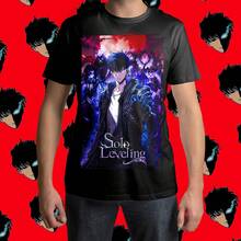 Playera Unisex con Estampado de Solo Leveling  | Diseño Urbano y Comodo | Streetwear, Festivales y Uso Diario | Algodón Peinado y Corte Holgado  | Ideal para Outfits Casuales, Fiestas o Regalos | Hombre y mujer - Negro - Ver 6