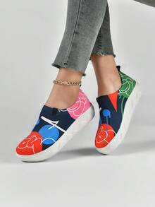 女士宽头休闲运动鞋，超轻防滑鞋底，贴合脚型技术，缓解足部压力，舒适衬里，保护脚跟 - 彩色 - 查看 2