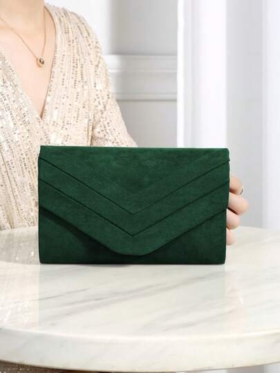 REMANLAND Luxury Evening Bag, Alluring, Elegant, Refined, Charming, Discreetly Luxurious Metal Trim Chain Square Velvet Clutch, Suitable For Ladies, Party Girls, Brides, Perfect For Parties, Weddings, Galas, Dinners, An Ideal Gift For Women, Mothers, Teachers, Friends, Bridesmaids