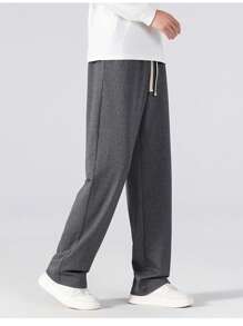 Set de 3 bucăți de pantaloni lungi sport cu șnur largi, cu talie plată, combinație multicoloră, pantaloni de sport ocazional în aer liber versatili, set de 3 piese confortabili și respirabili, potriviti pentru sporturi în aer liber și ieșiri zilnice.