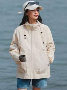 Women Sunscreen Jacket, Summer Thin Breathable Loose Couple Sun Protection Clothing