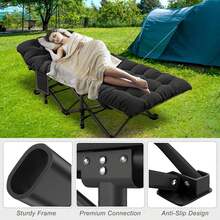 ABORON Oversized XXL Folding Camping Cot W/Mat For Adults, 78" L X 32" W X 18" H, Heavy Duty Outdoor Bed With Carry Bag,1200 D Layer Oxford Travel Camp Cots - U 鈷藍色 - 查看 11