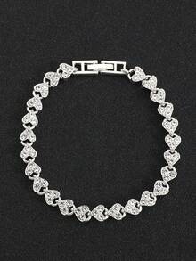 1件时尚优雅全水晶罗马风格手链，情人节配饰