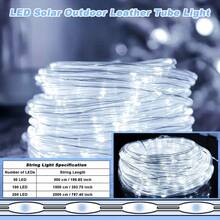 8种模式太阳能LED灯串 - 50/100/200/300颗LED灯珠，柔性防水仙女灯，适用于花园、婚礼、圣诞节和万圣节装饰，多色悬挂式太阳能户外照明 - 白光 - 查看 4