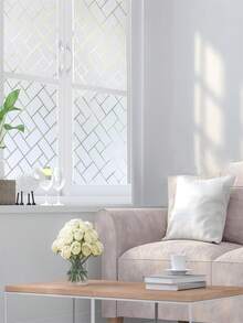 1 Rollo de película de ventana esmerilada de privacidad sin pegamento, película decorativa de ventana esmerilada con efecto de adherencia estática y opaco, antiUV para baño, cocina y oficina - Multicolor - Ver 9