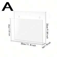 1pc Clear Acrylic Wall File Holder, Medical File Chart Rack With Open Side For Wall Mounting, Sturdy - Multicolor - View 3