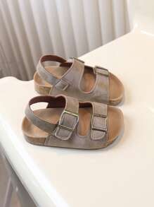1 Paio di sandali casual alla moda da studente, stile sportivo, unisex, in PU con suola morbida, larga e antiscivolo, leggeri, adatti per l'estate
