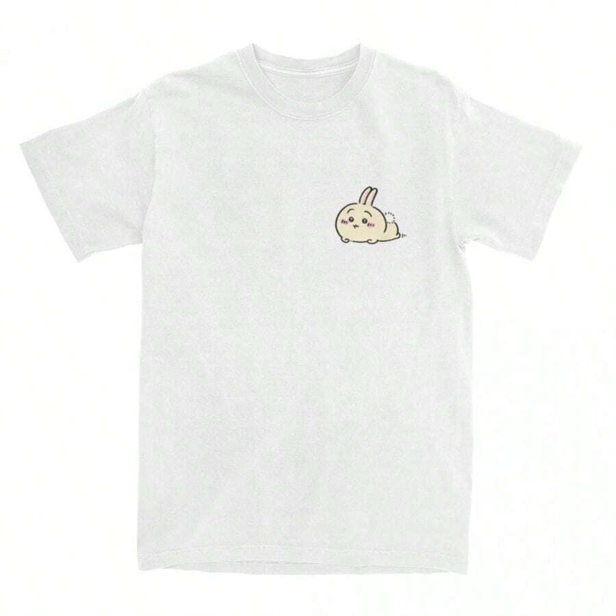 Anime Chiikawas T-Shirt Men Japan Mniniso Streetwear 100 Cotton T-Shirts Summer O Neck Tee Shirt Wholesale Oversized Clothes - 白色 - 查看 1