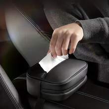 1pc Car Tissue Box, Home Tissue Box With Strap Holder, High-End Tissue Box For Car, Armrest Box Tissue Holder, Car Interior Accessory, Tissue Dispenser - Multicolor - View 10