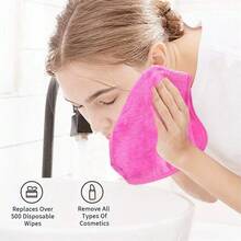 1pc/7pcs Makeup Remover Towels, Facial Cleansing Towels, Soft Flannel Makeup Removal Towels, Reusable Microfiber Makeup Removing Cloths, 7 Colors Thickened Hanging Facial Cleansing Towels - Multicolor - View 5