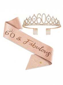 2pcs/Set 30/40/50/60/70/80 Years Old Women Birthday Crown & Headpiece, Happy Birthday Crown For 30/40/50/60/70/80 And Elegant Party Gift, Party Commemorative Birthday Party Decorations Hairclip & Headband - Rose Gold - View 16