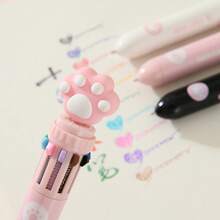 1 buah Pulpen Ballpoint Aneka Warna Desain Cakar Kucing untuk Pelajar, Pulpen Berbasis Minyak Berwarna untuk Menulis, Mencatat, Menyoroti, Melukis, untuk Perlengkapan Sekolah, Kembali ke Sekolah - MultiWarna - View 7