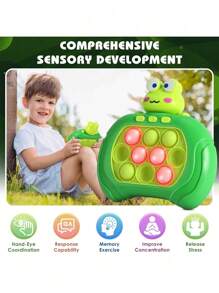 1Pc Generation4 Quick Push Game Console 999 Levels 4 Modes Pop Fidget Toys - Handheld Fast Push Bubble With Instant Sound Feedback, ,Sensory Electronic Whack-A-Mole Game Machine For Anxiety Stress For Teens,Adults,Birthday Gifts