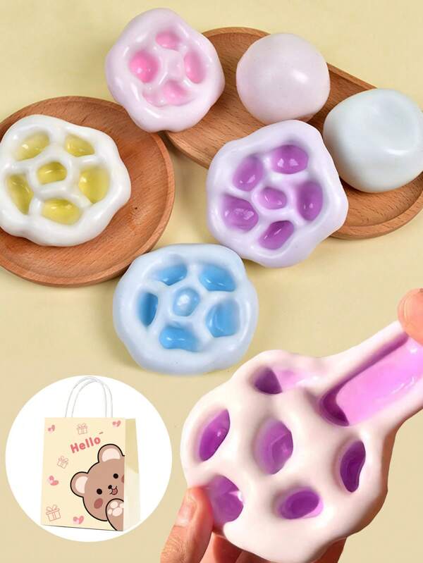 1/2/3/4 piezas Nuevos juguetes de apretón suave y pegajoso de bolas de arroz con piel de hielo lindos y maleables, con bolsa de regalo. Mochi realistas con una buena sensación táctil, juguete antiestrés y de descompresión, Squishy, Fidget, Juguetes sensoriales, regalo para la temporada de fiestas en la oficina, fiesta de cumpleaños (color aleatorio)