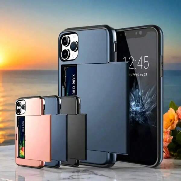 Ultra-Thin PC Phone Case With Wallet Slot And Card Holder, Compatible With IPhone 11 12 13 14 15 16 Pro/Pro Max/Plus Models
