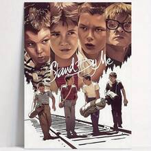 Framed Room Decor  Stand By Me Vintage Movie Poster Canvas Art Print, " Square , Waterproof High-Quality Wall Decor For Living Room, Bedroom, Home Office