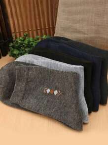 5 pares de calcetines de tripulación transpirables para hombre en negro, blanco y gris, surtido aleatorio