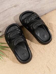 1 para dziecięcych letnich modnych, swobodnych sandałów EVA Outdoor Slip-On, oddychających, pustych, odpornych na zużycie, lekkich butów plażowych