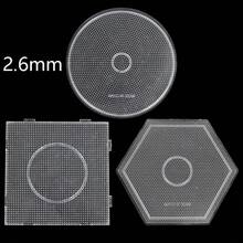 3pcs/4pcs/Set 2.6mm/5mm Fuse Beads Boards Large Square Clear Round Hexagon Pegboards Kits DIY Material Template Melting Beads Make Craft