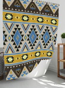 1pc/4pcs Boho Style Bathroom Decor Set: Waterproof Shower Curtain With 12 Hooks, Non-Slip Bath Mat, U-Shaped Toilet Mat, And Round Toilet Seat Cover, Multi-Functional Bathroom Accessory Set Back To School