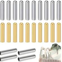 10/20/30/50/100pcs Pack Silver/Gold Metal Shoe Lace Aglet, Hat Cord Ends Clasps Crimps