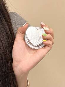 1pc (Random Style) Magnet Creative Acrylic Mirror Phone Grip Stand, Heart/Round Expandable Portable Makeup Mirror Compatible With IPhone, Android Phone, Gift For Birthday, Family, Friends Push-Pull Phone Grip, Phone Holder, Phone Accessories - Multicolor - View 5