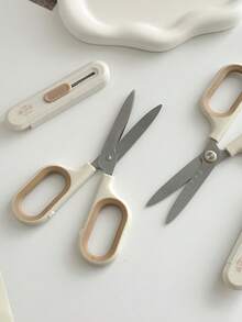 Portable Expandable Blade Cutter Scissors - 2 In 1, Wheat Straw Nature Series, Easily Cut Envelope Knife Express Boxes Packing, Perfect For Home And Office Use - Multicolor - View 11