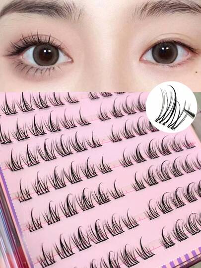 120pcs High-Capacity Self-Adhesive Small Daisy Photogenic Slouchy Sunflower False Eyelashes, Natural Individual Lashes For Beginners, Segmented Lash Clusters,Eye Lash Clusters,Individual Eyelashes,Lashes,Fake Lashes