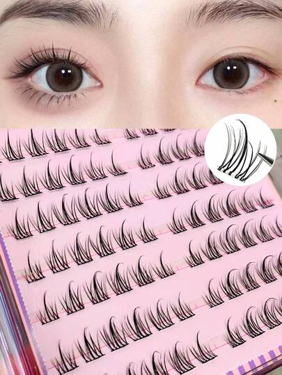 120pcs High-Capacity Self-Adhesive Small Daisy Photogenic Slouchy Sunflower False Eyelashes, Natural Individual Lashes For Beginners, Segmented Lash Clusters,Eye Lash Clusters,Individual Eyelashes,Lashes,Fake Lashes