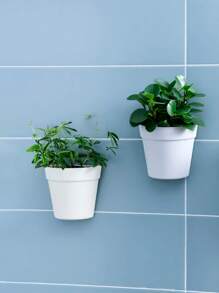 1 paquete de maceteros de pared autorrregables - Sistema vertical de jardín moderno en semicírculo con diseño a prueba de fugas, maceteros hidropónicos ahorradores de espacio para balcón/sala de estar/oficina (perfecto para jardineros urbanos y entusiastas de las plantas, regalo para el Día de la Tierra/Día de la Madre), decoración de jardín, exterior, macetero, maceta, jardinería