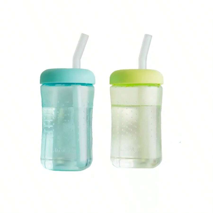 7oz Squeeze And Sip Straw Cup - 2pk - Baby Blue - View 1