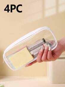 5-częściowy wodoodporny piórnik dla ucznia, gruba saszetka z PVC z zamkiem błyskawicznym, minimalistyczny pokrowiec z PVC na długopisy, przezroczysta plastikowa torba do przechowywania, wielofunkcyjna składana przezroczysta torba do przechowywania, torba do przechowywania artykułów papierniczych, torba na długopisy, torba do przechowywania kabli danych, torba do przechowywania biżuterii, przezroczysta torba na długopisy na egzaminy, przezroczysta torba z PVC do przechowywania pędzli kosmetycznych, łatwa w użyciu