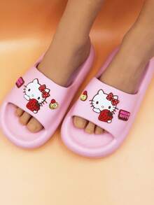 Hello Kitty Girls' Slippers, Cartoon Shoes, Anti-Slip, Cute Cartoon Indoor Bathroom Shower Shoes, Beach Sandals, Children | Sanrio Shoes - Dusty Pink - View 3