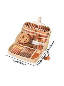 Conjunto de Presente Estojo de Caneta Capivara Extra Pesado!!, Caixa de Papelaria de Abertura Larga de Grande Capacidade, Estojo de Caneta de Uso Diário Estudantil, Grande Slam de Acessórios Fofos da Capivara, Conjunto de Papelaria de Volta às Aulas Tudo em Um Estojo de Lápis, Estojo de Caneta À prova d'água e Resistente à Sujeira, Conjunto de Presente de Papelaria para Alunos do Ensino Fundamental. Os Estojos de Caneta Podem Ser Decorados à Vontade., Volta às Aulas, Materiais Escolares, Estojo de Lápis, Mochila Escolar