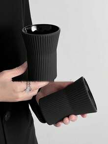 1 قطعة كوب زجاجي مزخرف بخطوط رأسية، كوب بسيط للقهوة المثلجة/الأمريكانو/اللاتيه/العصير/الحليب، للاستخدام المنزلي، عودة إلى المدرسة