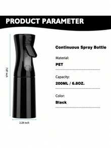 1 件 200 毫升/6 件/套渐变高压连续喷雾器瓶，细雾喷雾器，用于快速补妆，半自动加压喷雾器，美发工具