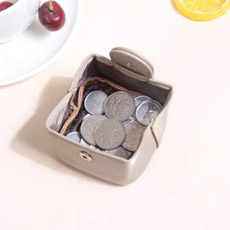 Fashionable PU Button Open Multifunctional Mini Women Coin Purse Portable For Women Wallet Mini Wallet Purse Wallet Coin Wallet